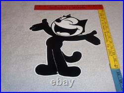 Vintage Felix The Cat Chevrolet +hands Open 12 Die-cut Metal Gasoline Oil Sign