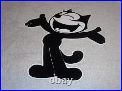 Vintage Felix The Cat Chevrolet +hands Open 12 Die-cut Metal Gasoline Oil Sign