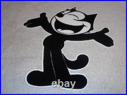 Vintage Felix The Cat Chevrolet +hands Open 12 Die-cut Metal Gasoline Oil Sign