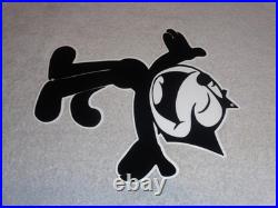 Vintage Felix The Cat Chevrolet +hands Open 12 Die-cut Metal Gasoline Oil Sign