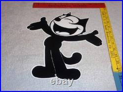Vintage Felix The Cat Chevrolet +hands Open 12 Die-cut Metal Gasoline Oil Sign