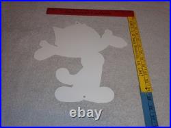 Vintage Felix The Cat Chevrolet +hands Open 12 Die-cut Metal Gasoline Oil Sign