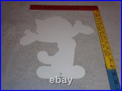 Vintage Felix The Cat Chevrolet +hands Open 12 Die-cut Metal Gasoline Oil Sign