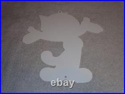 Vintage Felix The Cat Chevrolet +hands Open 12 Die-cut Metal Gasoline Oil Sign