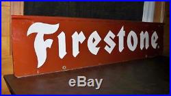 Vintage Firestone Tires Gas Station Oil 48 Double Sided Metal Sign