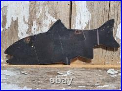 Vintage Fish Porcelain Sign Old Fly Shop Farlows Tackle Ketchikan Alaska Salmon