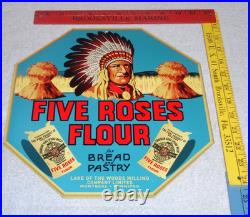 Vintage Five Roses Flour Worlds Best +indian 12 Metal General Store Canada Sign