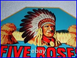 Vintage Five Roses Flour Worlds Best +indian 12 Metal General Store Canada Sign