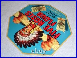 Vintage Five Roses Flour Worlds Best +indian 12 Metal General Store Canada Sign