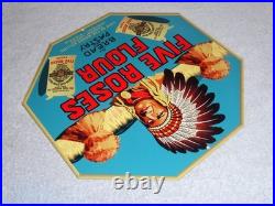 Vintage Five Roses Flour Worlds Best +indian 12 Metal General Store Canada Sign