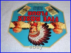 Vintage Five Roses Flour Worlds Best +indian 12 Metal General Store Canada Sign