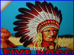 Vintage Five Roses Flour Worlds Best +indian 12 Metal General Store Canada Sign