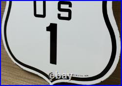 Vintage Florida Us 1 Porcelain Metal Highway Sign Gas Oil Road Shield