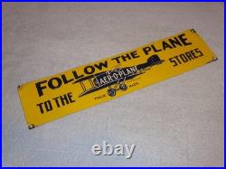 Vintage Follow The Airplane To Aer-o-plane Stores 20 Metal Gasoline & Oil Sign