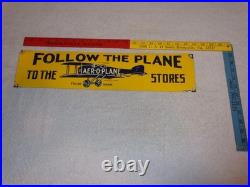 Vintage Follow The Airplane To Aer-o-plane Stores 20 Metal Gasoline & Oil Sign