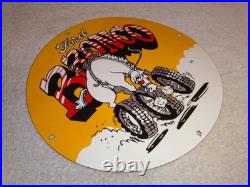 Vintage Ford Bronco Suv Horse Wheels 11 3/4 Porcelain Metal Gasoline Truck Sign