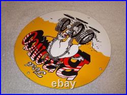 Vintage Ford Bronco Suv Horse Wheels 11 3/4 Porcelain Metal Gasoline Truck Sign