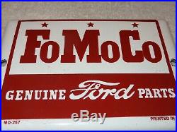 Vintage Ford Genuine Parts Fomoco 7 Porcelain Metal Car Truck Gasoline Oil Sign
