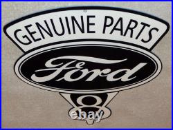 Vintage Ford Genuine Parts V8 12 Metal Car Truck Gasoline & Oil Dealership Sign