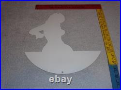 Vintage Ford Genuine Parts V8 Service Garage Woman Metal Car Truck Gasoline Sign