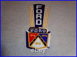 Vintage Ford Jubilee Diecut Car & Truck Dealer 13 Baked Metal Gasoline Oil Sign