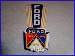 Vintage Ford Jubilee Diecut Car & Truck Dealer 13 Baked Metal Gasoline Oil Sign