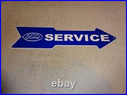 Vintage Ford Service Entrance Dealer Arrow 15 Metal Car Truck Gasoline Oil Sign