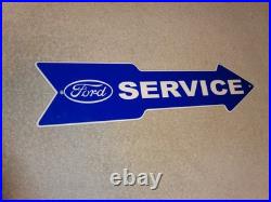 Vintage Ford Service Entrance Dealer Arrow 15 Metal Car Truck Gasoline Oil Sign
