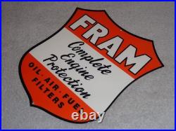 Vintage Fram Complete Engine Protection Oil Air Fuel Filter Metal Gasoline Sign