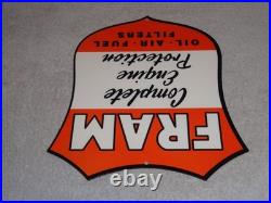 Vintage Fram Complete Engine Protection Oil Air Fuel Filter Metal Gasoline Sign