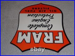 Vintage Fram Complete Engine Protection Oil Air Fuel Filter Metal Gasoline Sign