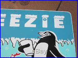 Vintage Freezie Soda Pop Sign Metal Gas Station Old Rare 22 x 14