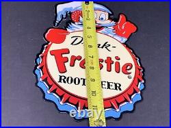 Vintage Frostie Root Beer Soda Pop 12 Metal Advertising Store Gas Station Sign