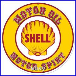 Vintage GAS SHELL MOTOR OIL Metal Sign Man Cave Garage Body Shop Barn Shed