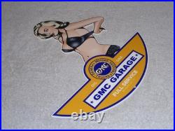 Vintage General Motors Truck Trailer Service Garage? Woman Metal Gasoline Sign