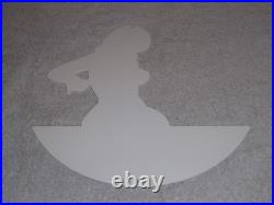 Vintage General Motors Truck Trailer Service Garage? Woman Metal Gasoline Sign