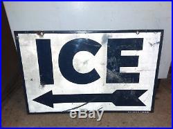 Vintage General Store ICE double sided metal sign