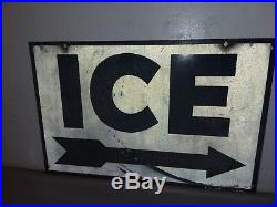 Vintage General Store ICE double sided metal sign