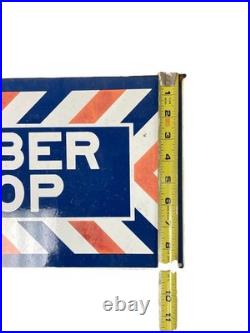 Vintage Genuine Marvy Barber Shop Porcelain Painted Metal Sign 18 x 9