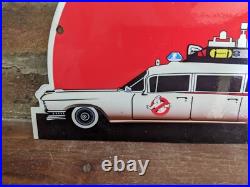 Vintage Ghostbuster Porcelain Heavy Metal Die-cut Sign Movie 12 X 8