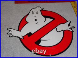 Vintage Ghostbusters No Icon Ghost? 1' Metal Movie 2 3 Tv Soda Gasoline Oil Sign