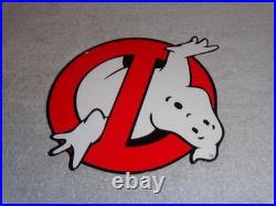 Vintage Ghostbusters No Icon Ghost? 1' Metal Movie 2 3 Tv Soda Gasoline Oil Sign