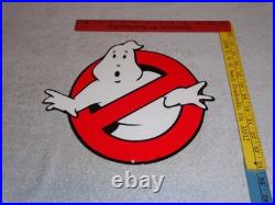 Vintage Ghostbusters No Icon Ghost? 1' Metal Movie 2 3 Tv Soda Gasoline Oil Sign