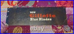 Vintage Gillette Razor Blades Metal Advertising Sign Used Shaving Collectible