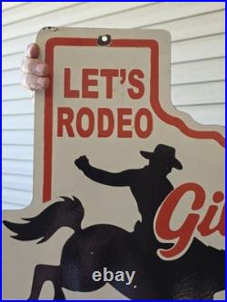 Vintage Gilley's Porcelain Sign Old Pasadena Texas Dance Club Honky Tonk 24