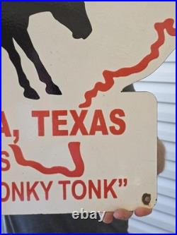 Vintage Gilley's Porcelain Sign Old Pasadena Texas Dance Club Honky Tonk 24