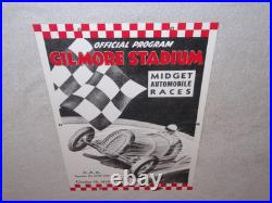 Vintage Gilmore Stadium Midget Car Race 18 Porcelain Metal Gasoline & Oil Sign
