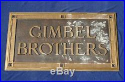 Vintage Gimbel Brothers Large Metal Sign Milwaukee Wisconsin