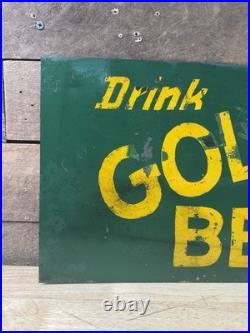Vintage Golden Eagle Beverages Erie PA Painted Tin Metal Advertising Sign #2