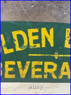 Vintage Golden Eagle Beverages Erie PA Painted Tin Metal Advertising Sign #2